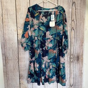 New Tori Richard St Of Mind Priya Dress Cover Up Women’s Tie Neckline Size M